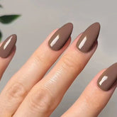 Glossy Black False Nails Short Almond Simple Solid Color Press on Nails Women Girls Full Cover Fake Nail Tips DIY Manicure 24Pcs
